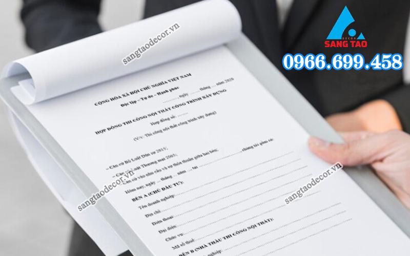 Tải mẫu hợp đồng thi công nội thất văn phòng chi tiết