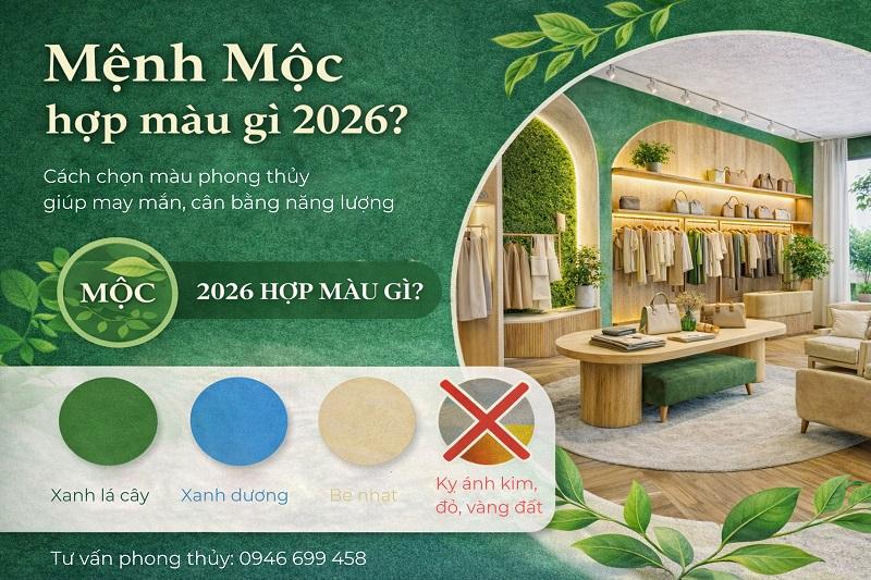 Mệnh Mộc hợp màu gì 2026? Màu phong thủy may mắn, dễ áp dụng