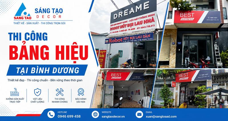 Thi công bảng hiệu tại Bình Dương có xưởng sản xuất