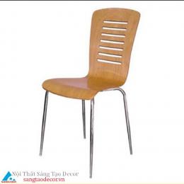 Ghế màu vân gỗ chân inox