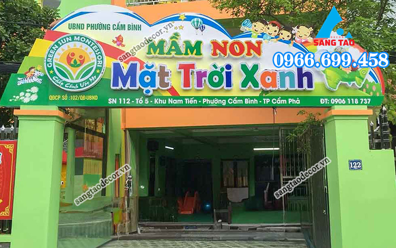 mẫu bảng hiệu trường mầm non 