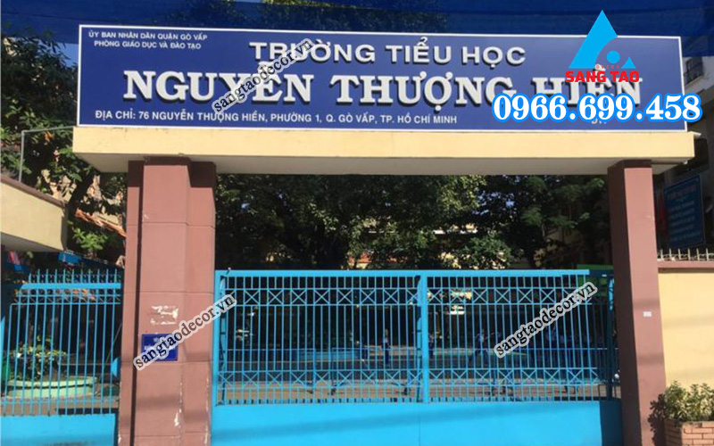 mẫu bảng hiệu trường tiểu học 