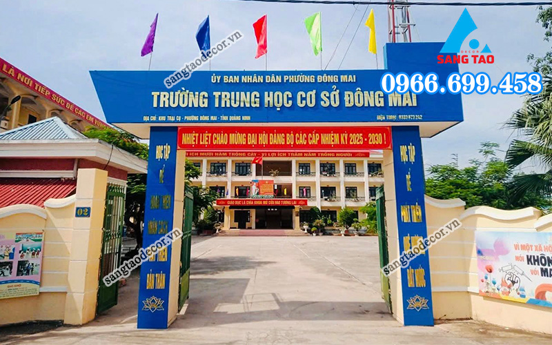 bảng hiệu trường trung học cơ sở 