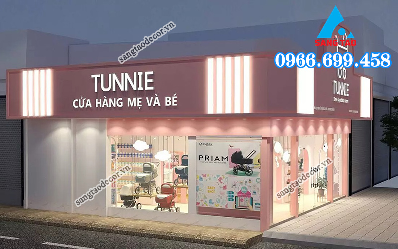 mẫu thiết kế thi công shop mẹ và bé 