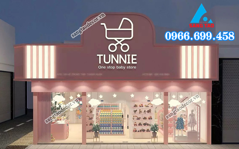 thiết kế thi công shop mẹ và bé 