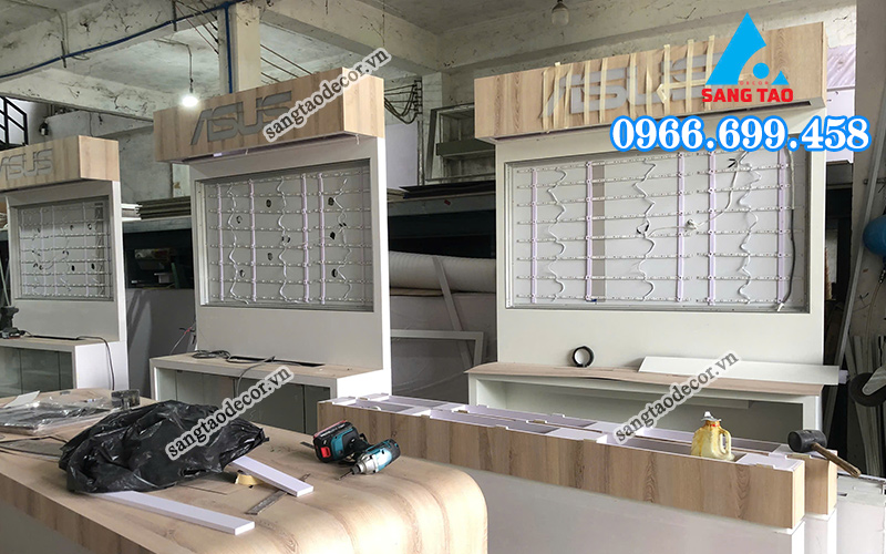 sản xuất tủ kệ thi công shop Đà Nẵng 