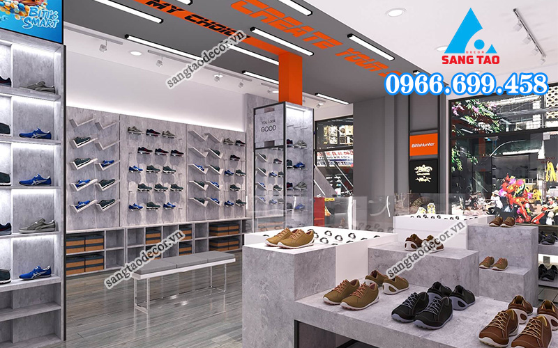 thi công shop giày tây nam