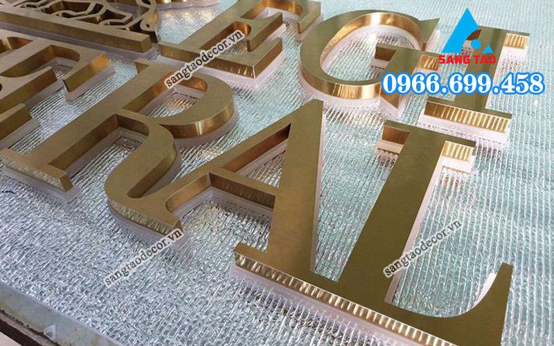 Các loại chữ nổi inox phổ biến được gia công tại Sáng Tạo Decor