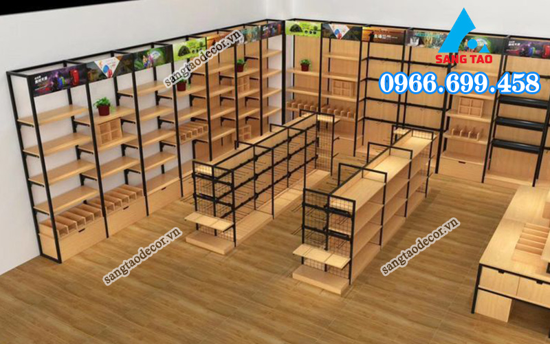 thiết kế thi công kệ trưng bày tương ớt