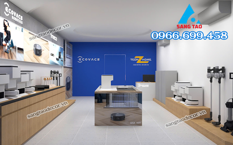 Mẫu thiết kế thi công showroom công nghệ tech z home 