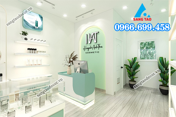Thiết kế thi công shop mỹ phẩm hiện đại