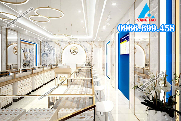 Mẫu thiết kế cửa hàng trang sức, đồng hồ cao cấp