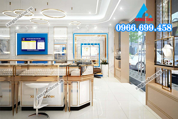 Mẫu thiết kế cửa hàng trang sức, đồng hồ cao cấp