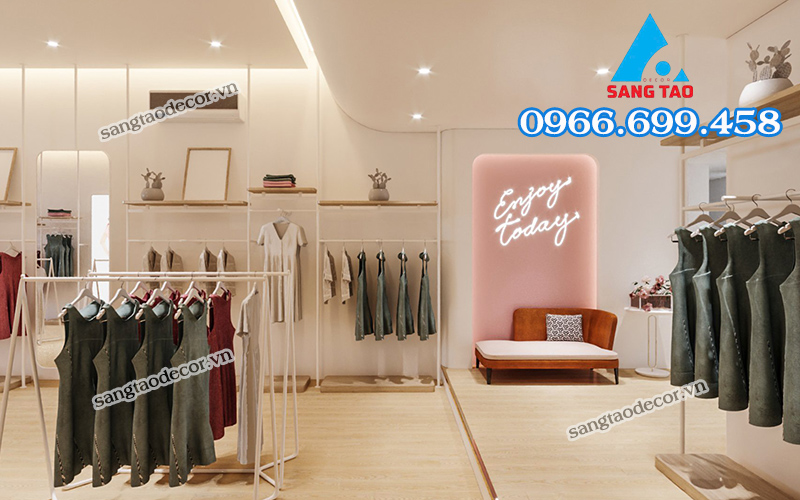 Mẫu thiết kế showroom thời trang phong cách hiện đại, sang trọng.