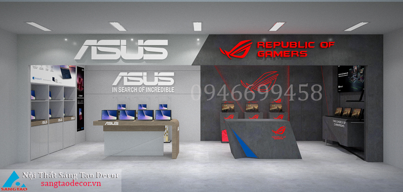 Thiết kế và thi công nội thất máy tính Asus MeGa