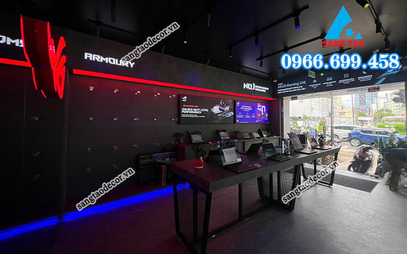 Dự án thi công nội thất showroom công nghệ Phong Vũ tại Quận 3.