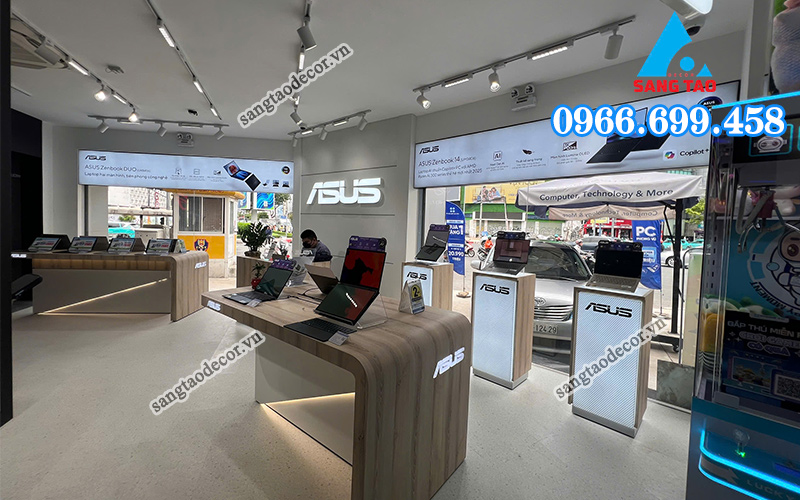 Dự án thi công nội thất showroom công nghệ Phong Vũ tại Quận 3.