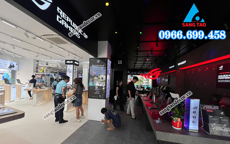 Dự án thi công nội thất showroom công nghệ Phong Vũ tại Quận 3.