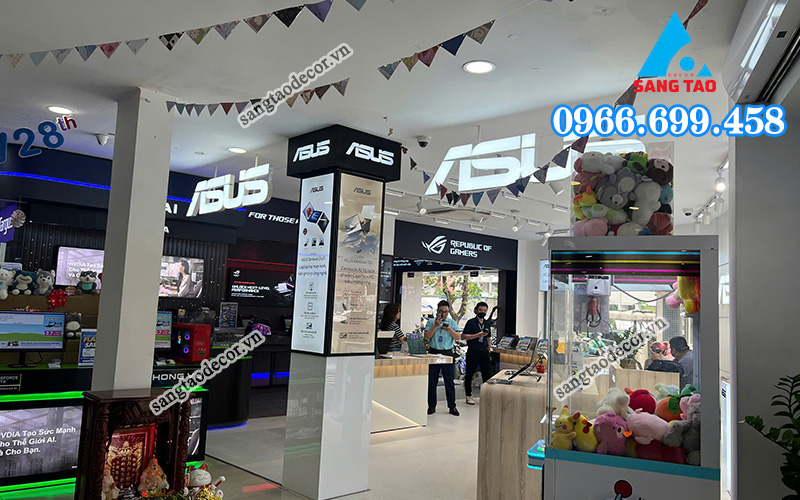 Dự án thi công nội thất showroom công nghệ Phong Vũ tại Quận 3.