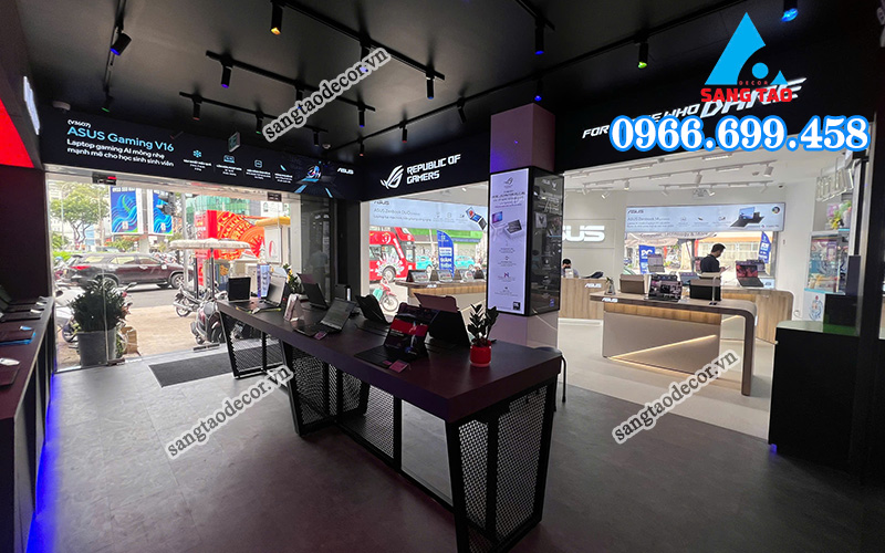 Dự án thi công nội thất showroom công nghệ Phong Vũ tại Quận 3.