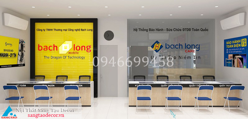 Thiết kế và thi công Bạch Long Mobile chi nhánh Nguyễn Thị Thập