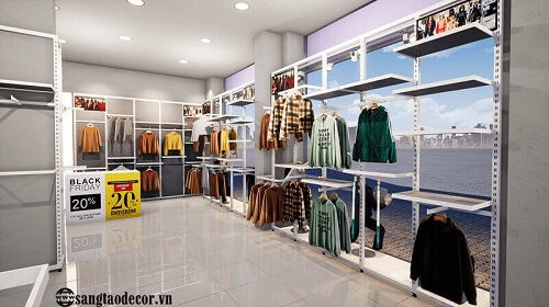 thiết kế shop quần áo nhỏ 10m2