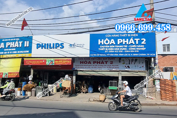 Hình ảnh thực tế bảng hiệu cửa hàng Philips Hòa Phát Bình Chánh - HCM - Sáng Tạo Decor