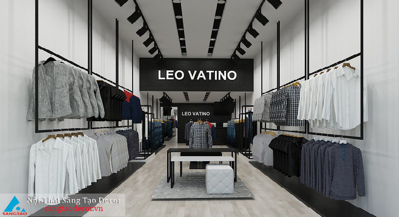 Thiết kế và thi công shop thời trang nam Leo Vatino