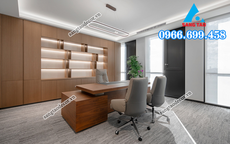 Thi công nội thất văn phòng phòng giám đốc 