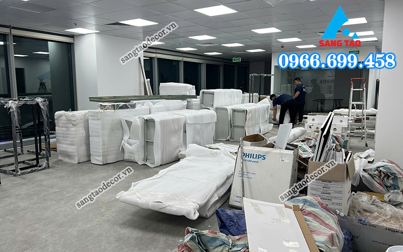 hình ảnh thực tế dự án văn phòng asus tại Hà Nội do Sáng Tại Decor thực hiện