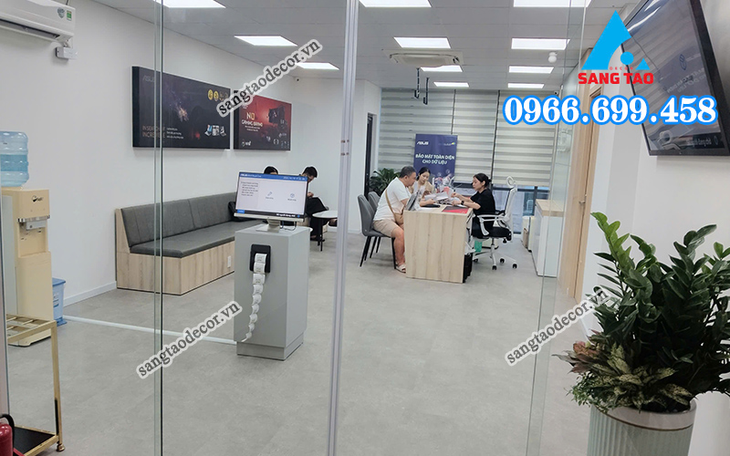 Dự án thiết kế thi công nội thất văn phòng bảo hành Asus – 161 Xã Đàn, Hà Nội